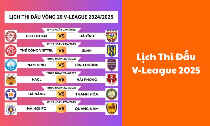 lịch thi đấu v-league